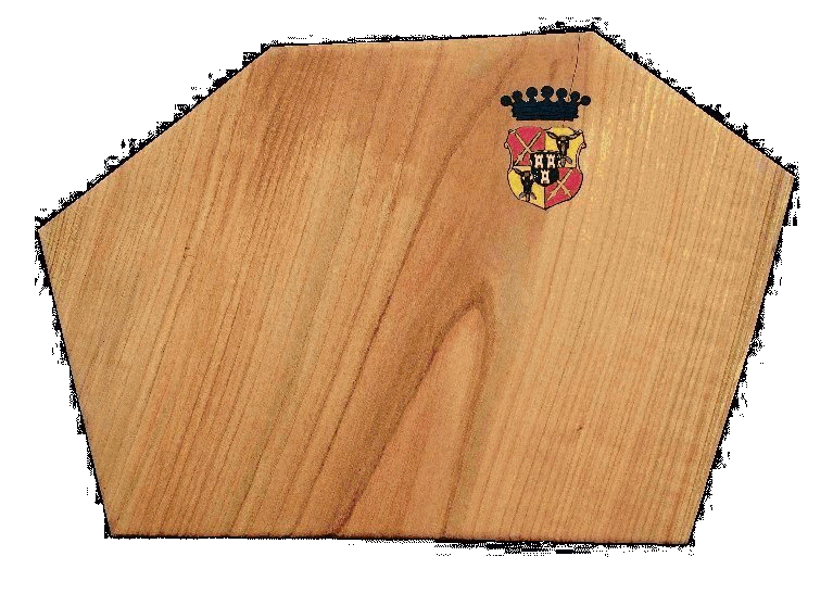 Wurstbrett (42 x 28 cm) mit Wappen der Barone Riedesel